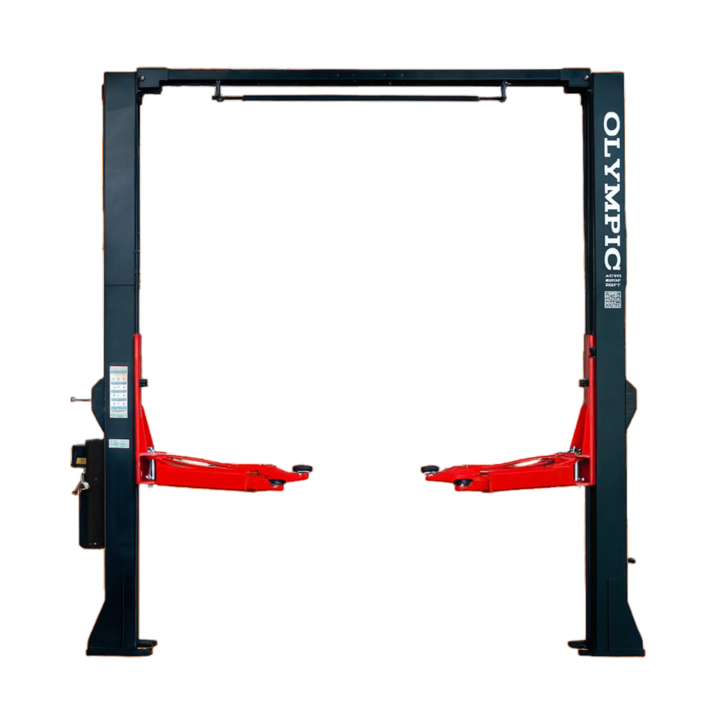 Model: 2PCFHD-15 / 15,000‐lb. Gold Series HDXL / Symmetric Post / Clear floor / Single Point Lock Release / Long Reach Extension Arms / 2-Stage Foot Pads / 10-Year Warranty / 174″ H X 156″ W