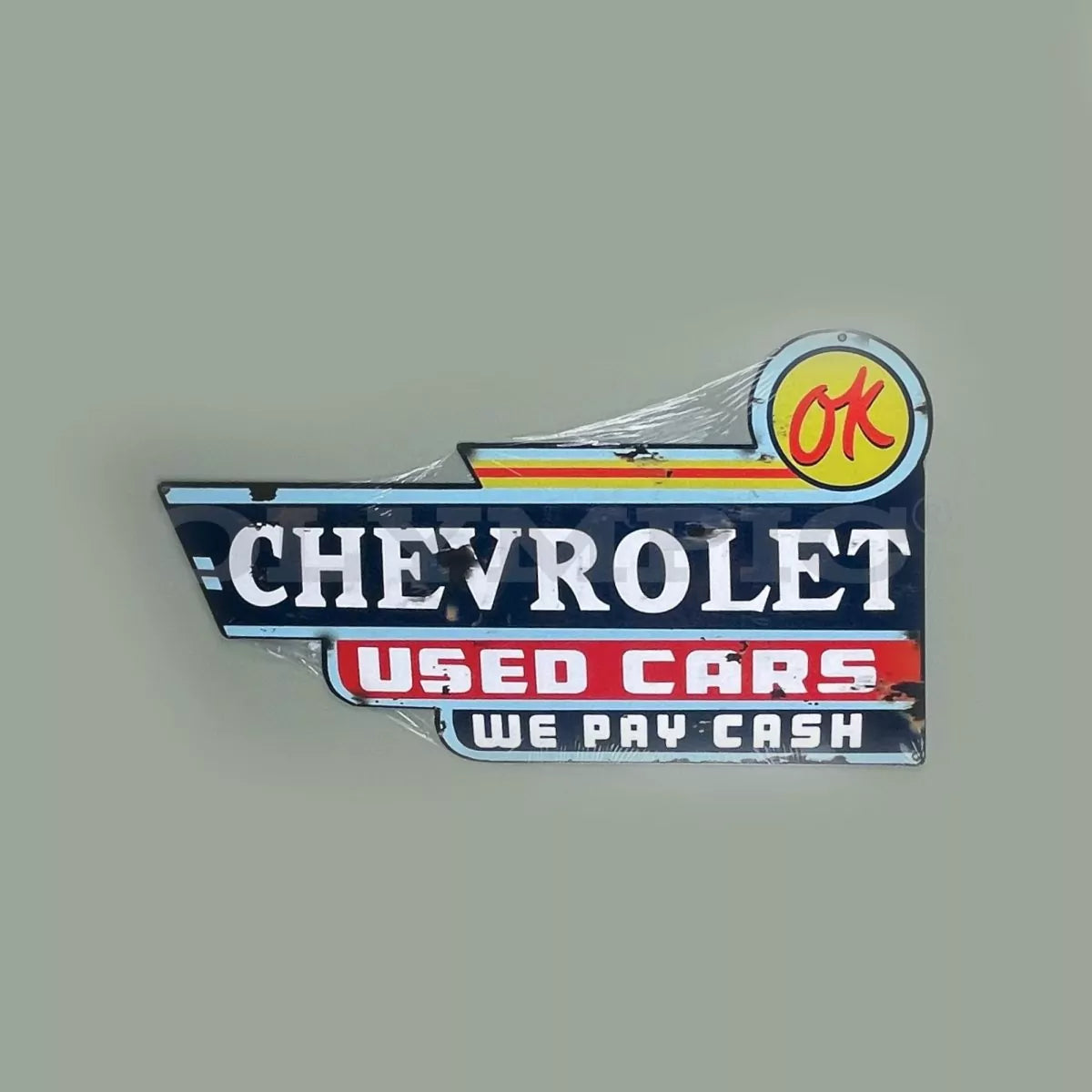 Model: O-RVG4854S / Chevrolet Used Cars Cutout Vintage Metal Sign 23.5×13
