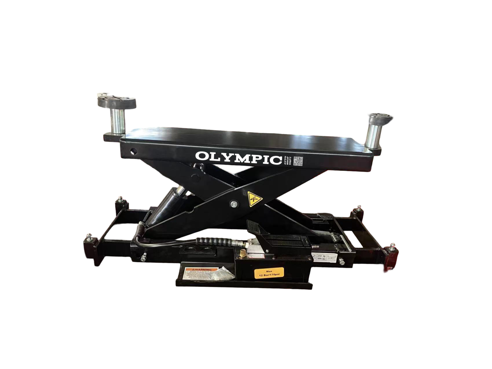 Model: YZRCJ-7 / 7,000 lb. Center Bridge Jack Fits 4PXL-10 & HDMBL-10 and More 4-Post Lifts / Hand Pump Hydraulic Ram / Adjustable Arms / 5-Year Warranty