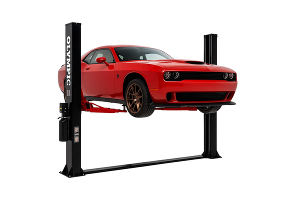 Model: Olympic 2PBP-8 / 8,000-lb Base Plate 2-Post Lift / 2-stage arms / Symmetric 2-stage foot pads / Dual point lock release / 10-year warranty / SHIPS FREE!