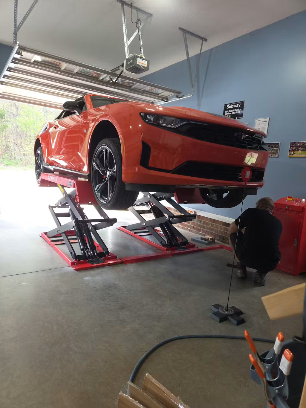 Olympic FRSL-79 lift installed in a customer garage