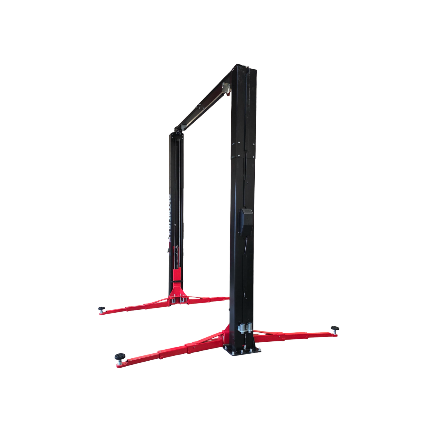 Model: Olympic 2PCFXL-10 / 10,000‐lb. / Symmetric Clear floor / Single Point Lock Release / 3-Stage Arms / 3-Stage Foot Pads / 153″ H X 135″ W 10-Year Warranty / SHIPS FREE!