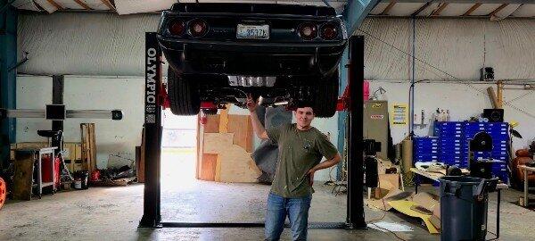Olympic 2PBP-10 10,000 lb 2-Post Base Plate Car Lift – Hydraulic Vehicle Lift, Asymmetric Arms, 10-Year Warranty