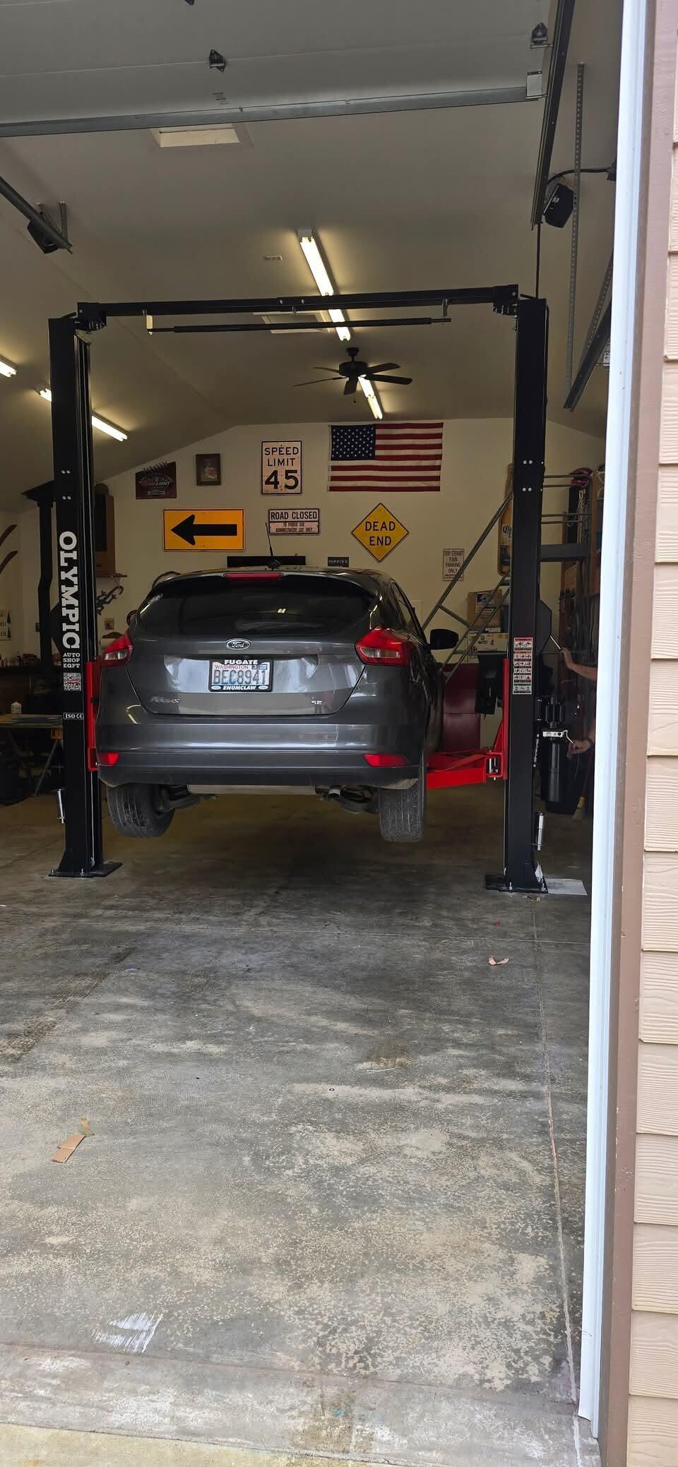 Olympic 2PCF-9 9,000 lb 2-Post Clear Floor Car Lift – Symmetric Arms, 2-Stage Adapters, 10-Year Warranty