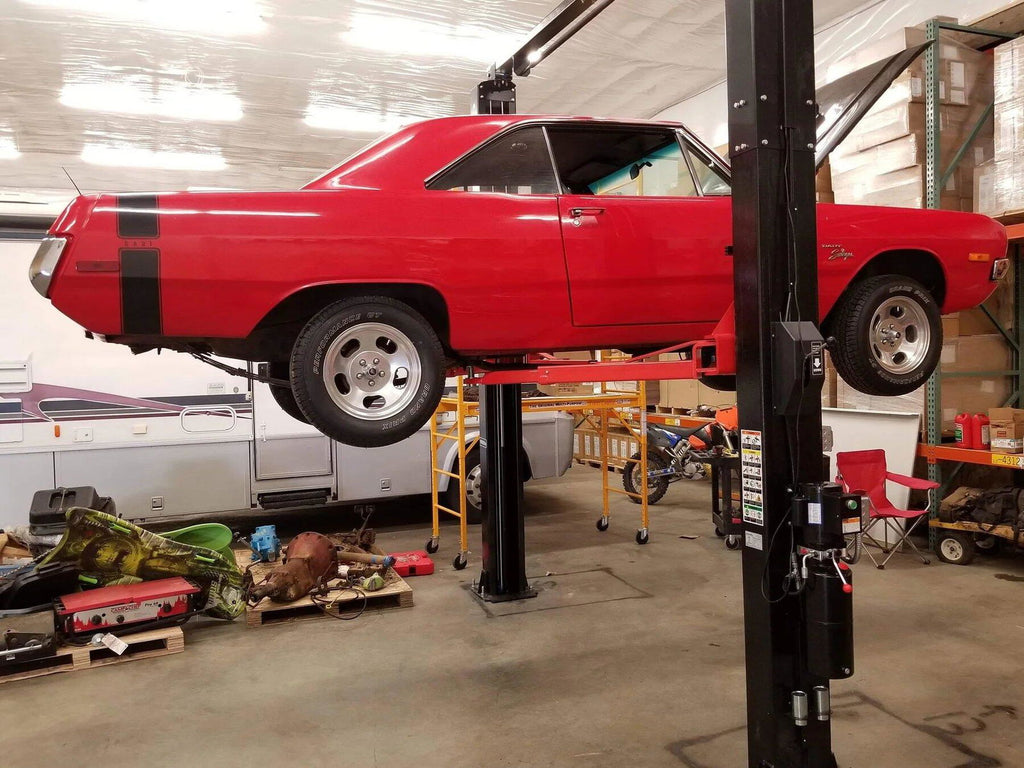 Olympic 2PCF-9 9,000 lb 2-Post Clear Floor Car Lift – Symmetric Arms, 2-Stage Adapters, 10-Year Warranty