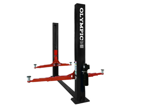 Model: 2PBP-12 / 12,000‐lb. Gold Series HDXL / Base Plate 2-Post Lift / Single Point Lock Release / 3-Stage Arms / 3-Stage Foot Pads / 10-Year Warranty / 115″ H X 156″ W
