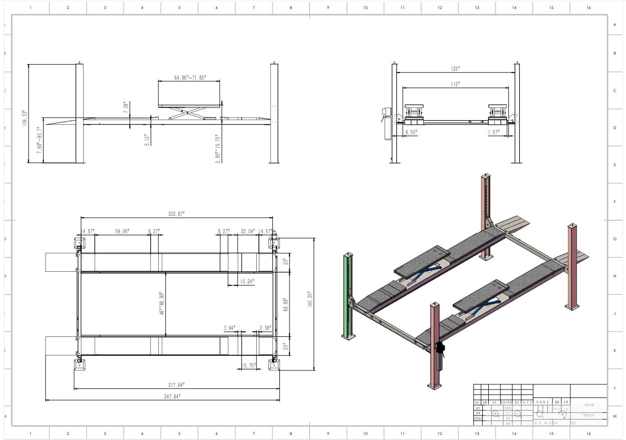 Model: Olympic 4PXLA-10 / “The Dually” Alignment lift with Built-in Scissor Jacks 10,000 lb. Maintenance & Storage Lift / Adjustable Width Runway / 84″ Storage Space / 125″ Between Posts / 229″ Platform Length / 10-Year Warranty / SHIPS FREE!