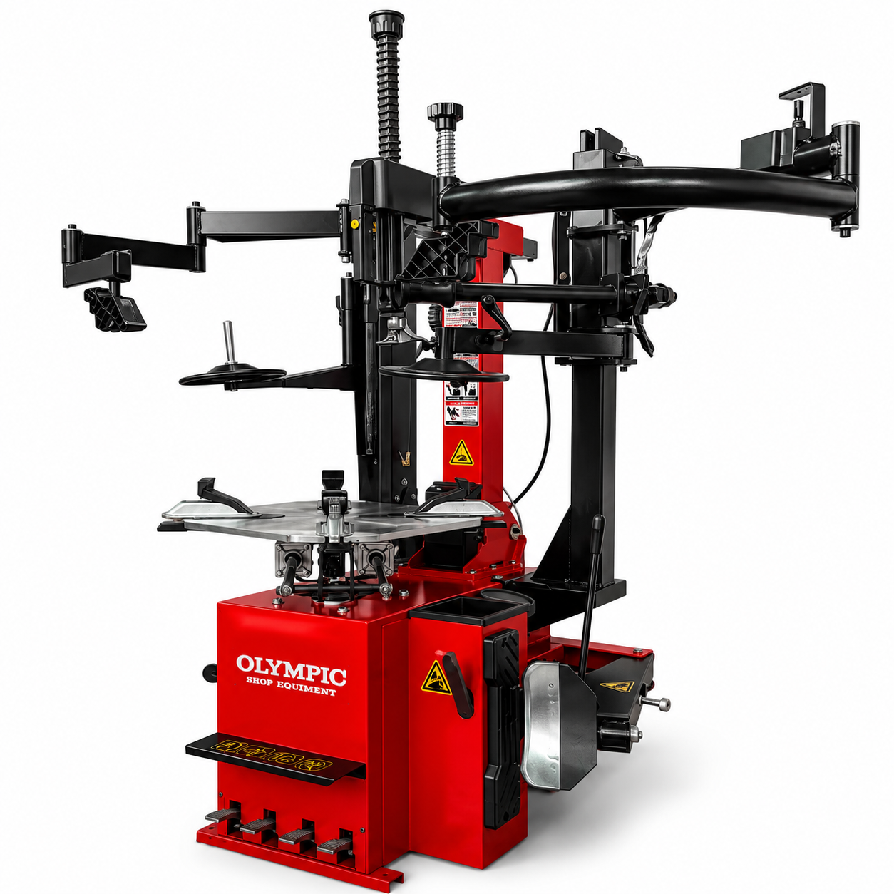 Model: T650 / The Olympic T650 Rim-Lock All-In-One Tire Changer / Pneumatically Operated Tilting Column / Double Assist Arms / Extra Large Capacity / 5-Year Warranty / Ships Free