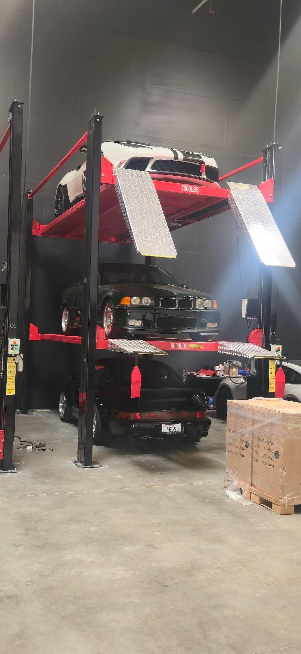 Olympic Triple Stacker-XL 4-Post 3-Car Storage Lift – 16,000 lb Capacity