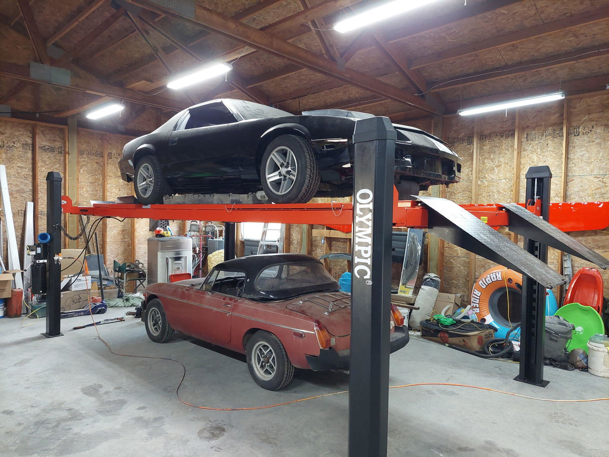 Olympic 4PML-9 9,000 lb Portable Car Storage & Maintenance Lift – 108″ W x 198″ L