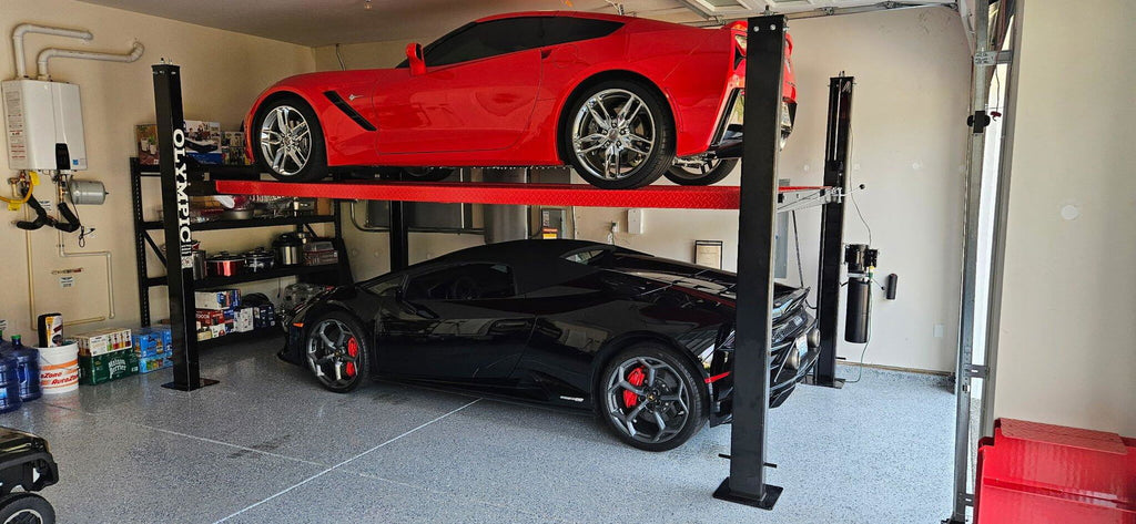 Olympic 4PXL-10 “The Dually” 10,000 lb Portable 4-Post Car & Truck Lift – Adjustable Width