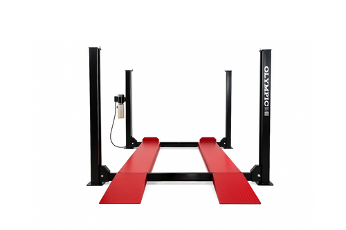 Model: Olympic 4PHR-9X / 9,000 lb. High-Rise Car Storage Lift / Portable / Extra Wide / Extra Long / 87″ Lift Height / 112″ W X 219″ L / 10-Year Warranty / SHIPS FREE!