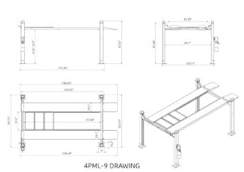 Model: Olympic 4PML-9 / 9,000 lb. Portable Maintenance & Storage Lift / 108″ W X 198″ L / 10-Year Warranty / SHIPS FREE!