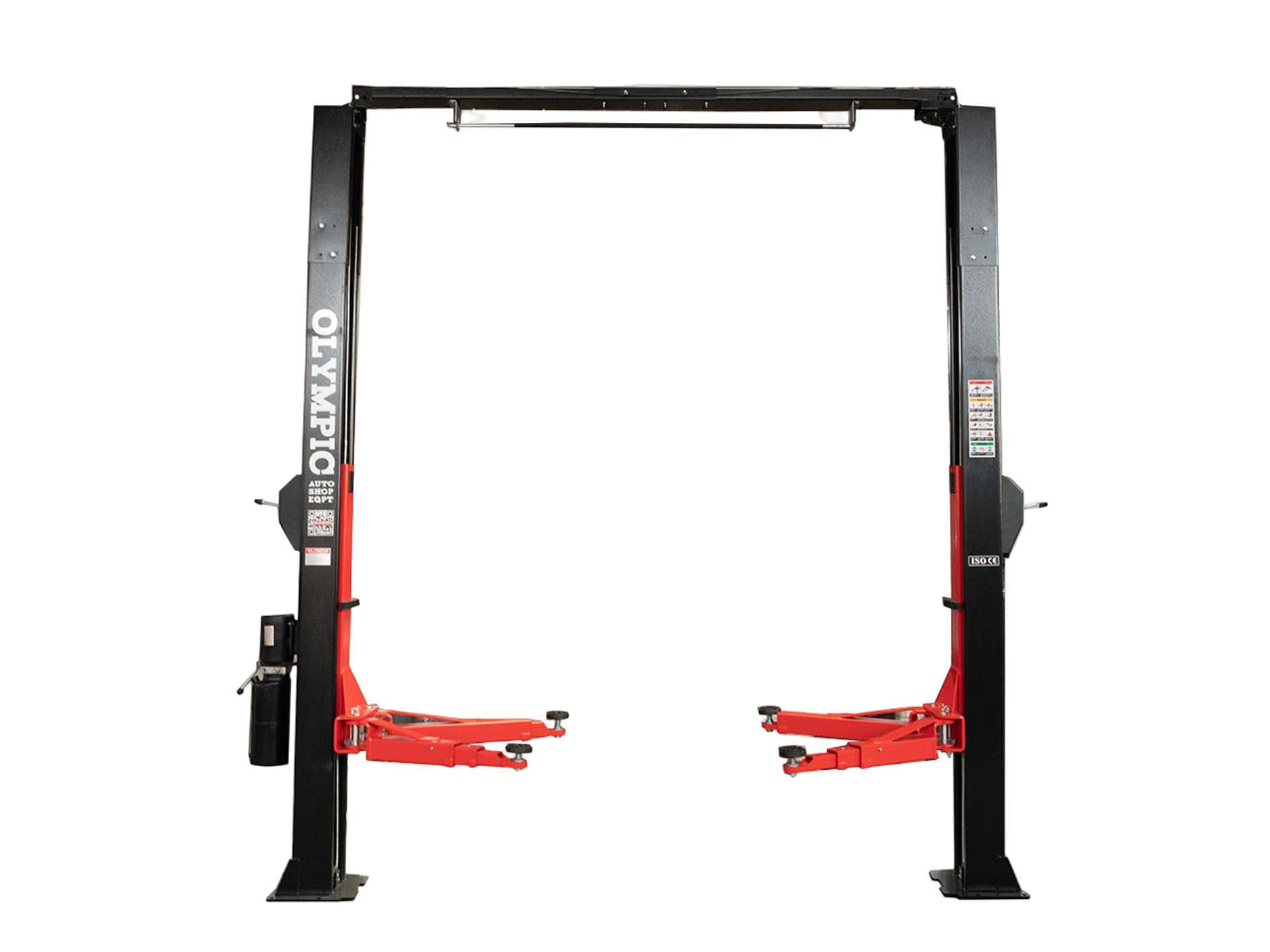 Model: Olympic 2PDDA-10 / 10,000 lb. / Asymmetric-Symmetric Post Design / Direct Drive / Single Point Lock / Long Reach Extension Arms / 3-Stage Foot / 153″ H X 145″ W / 10-Year Warranty / SHIPS FREE!