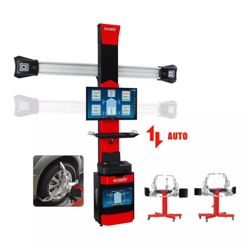 Model: A9800 / The Olympic A9800 Gold Series True 3D Touchless Alignment Machine / Dual Screen / Power Lift / Touchless Wheel Clamp / Patented Smart Window / 5-Year Warranty