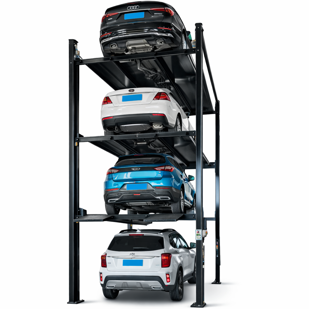 "The Four Stacker" Four-Level Car Storage Lift - Triple-Capacity 5,500 / 4,400 / 4.400 lb. Platforms | 10-Year Warranty | Free Shipping