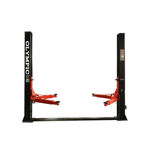 Model: Olympic 2PBP-10 / 10,000‐lb. Base Plate 2-Post Lift / Dual Point Lock Release / 2-Stage Arms / 2-Stage Foot Pads / 110″ H X 130″ W / 10-Year Warranty / SHIPS FREE!