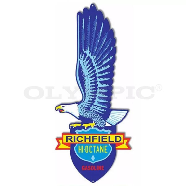 Model: O-RG7542 / Aged Richfield Hi Octane Gasoline Laser Cut Out Sign 10×24