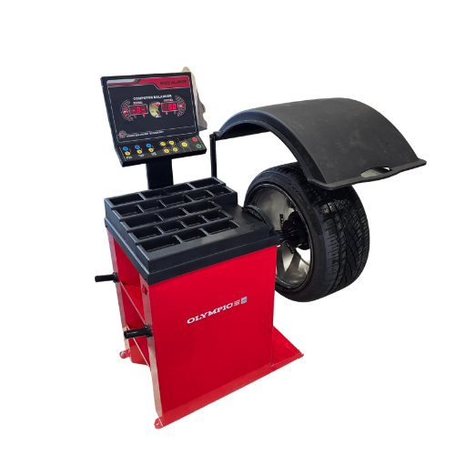 Model: W820 / The Olympic W820 Direct Drive Wheel Balancer / Computerized / Laser Equipped / 2D LCD Display / Motorized Shop Wheel Balancing Machine / 3-Year Warranty