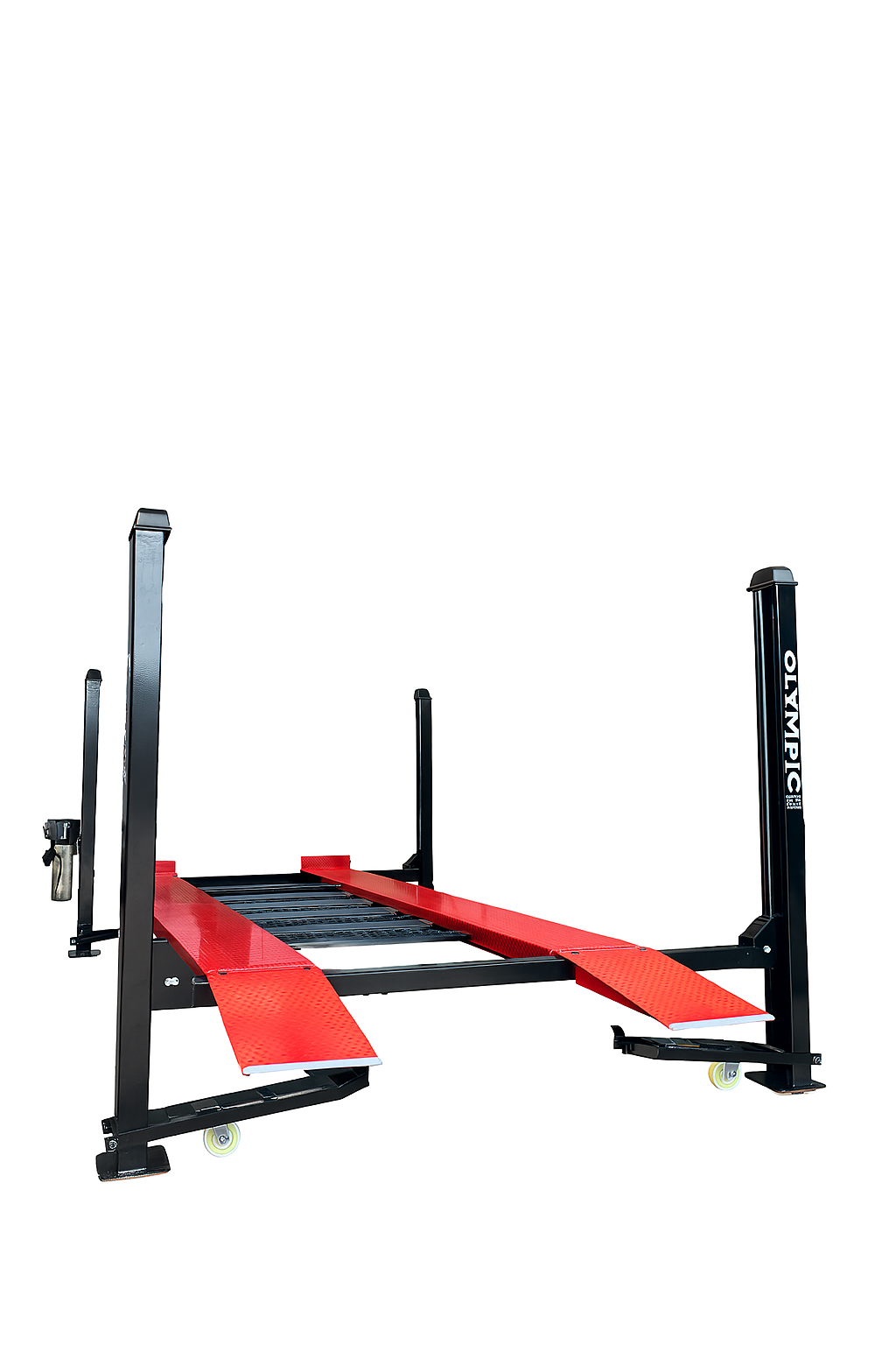 Model: HDMBL-10 "The Skipper" Gold Series Boat & Trailer Storage Lift / Portable / Extra Wide / Adjustable Width Runway / Sliding Hitch Wheel Rest / 10-Year Warranty / 84″ Storage Space / 125″ Between Posts / 195″ Platform Length