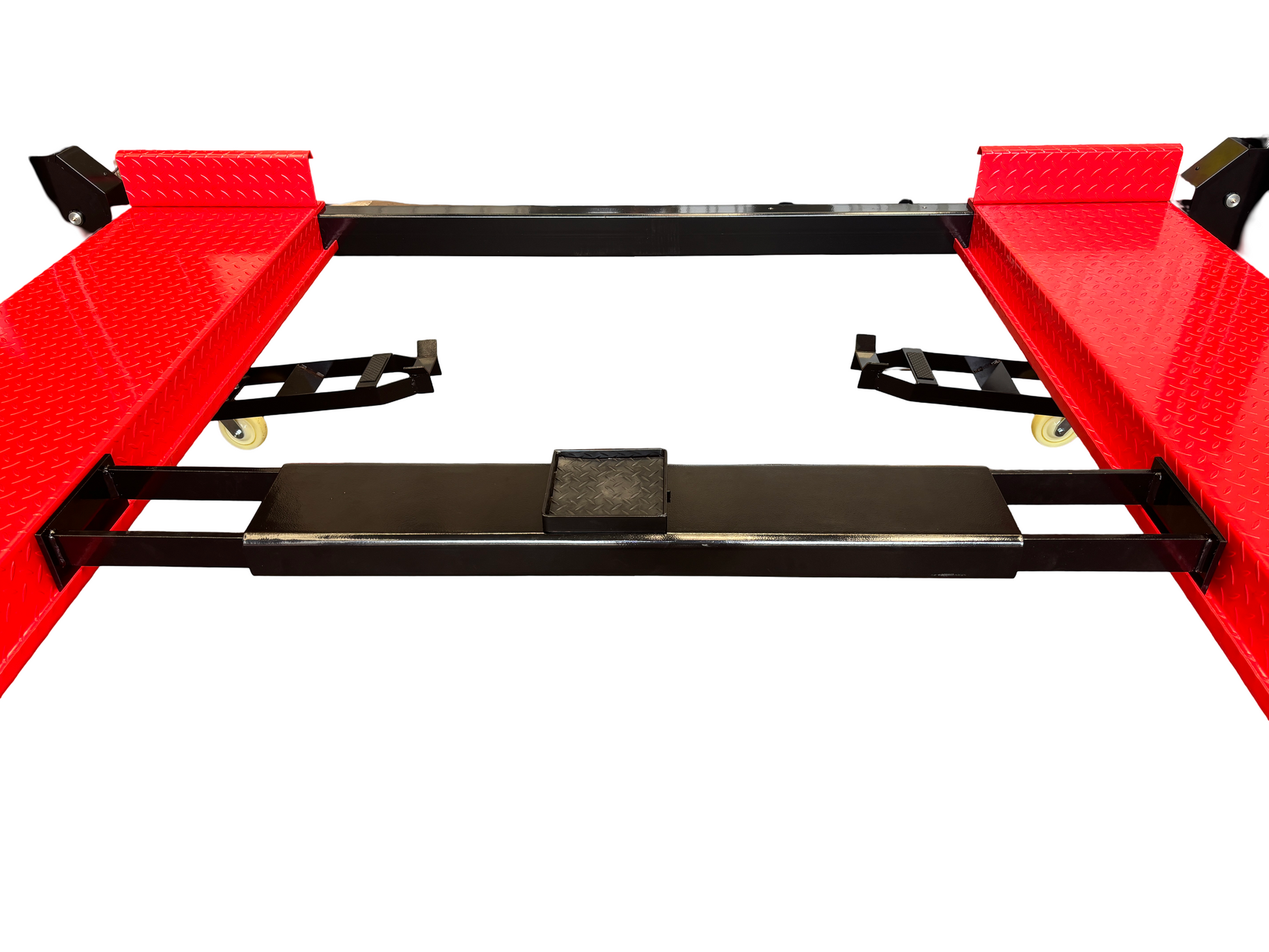 Model: HDMBL-10 "The Skipper" Gold Series Boat & Trailer Storage Lift / Portable / Extra Wide / Adjustable Width Runway / Sliding Hitch Wheel Rest / 10-Year Warranty / 84″ Storage Space / 125″ Between Posts / 195″ Platform Length