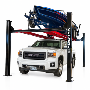 Model: Olympic HDMBL-10 "The Skipper" Portable Boat & Trailer Storage Lift / Extra Wide / Extra Long / Adjustable Width Runway / Sliding Hitch Wheel Rest / 84″ Storage Space / 125″ Between Posts / 195″ Platform Length / 10 Year Warranty / SHIPS FREE!