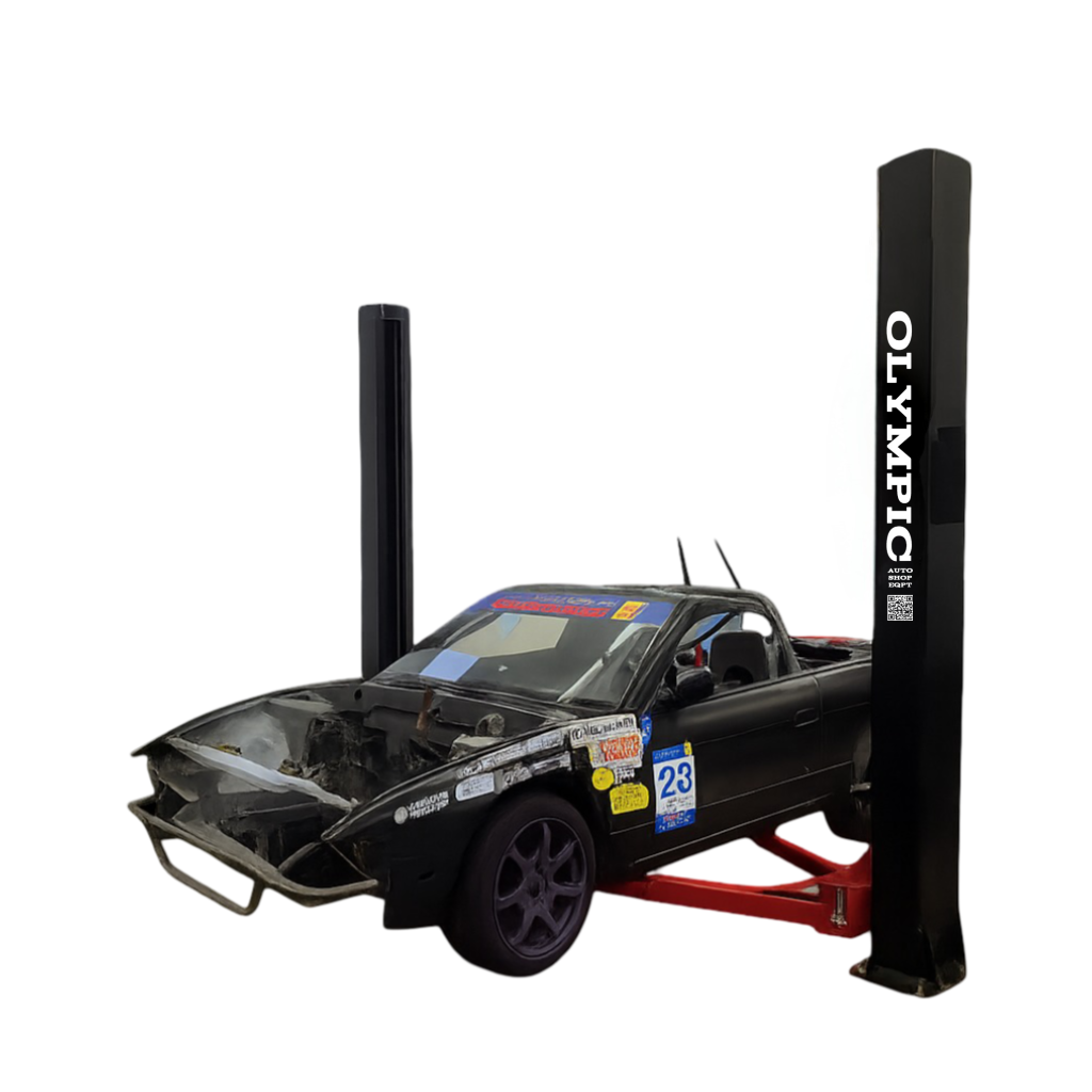 Model: Olympic 2PBP-12 / 12,000‐lb. HDXL / Base Plate 2-Post Lift / Single Point Lock Release / 3-Stage Arms / 3-Stage Foot Pads / 115″ H X 156″ W 10-Year Warranty / SHIPS FREE!