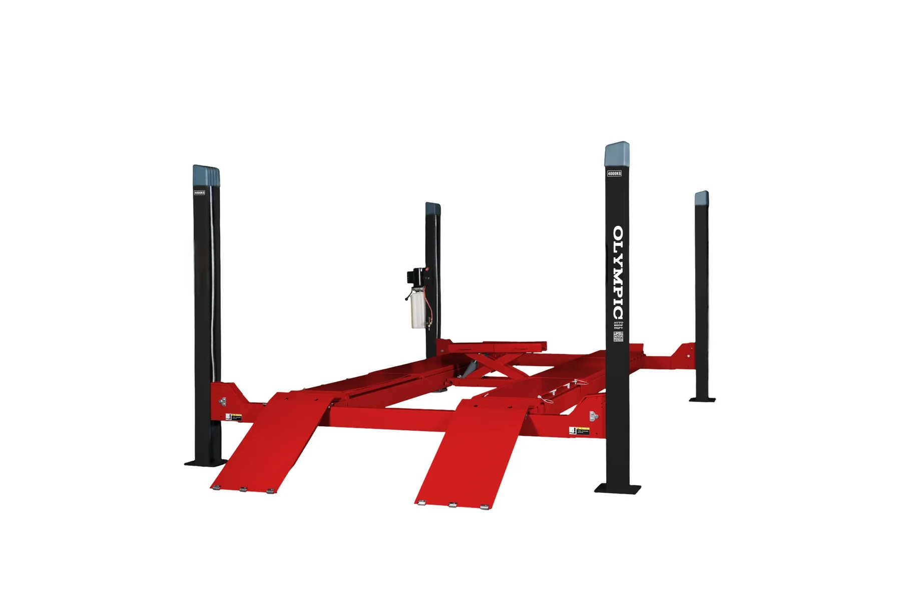 Model: Olympic 4PHDXL-12 / 12,000 lb. Car & Truck Storage & Maintenance Lift / Adjustable Runway / 132″ W X 229″ L / 10-Year Warranty / SHIPS FREE!