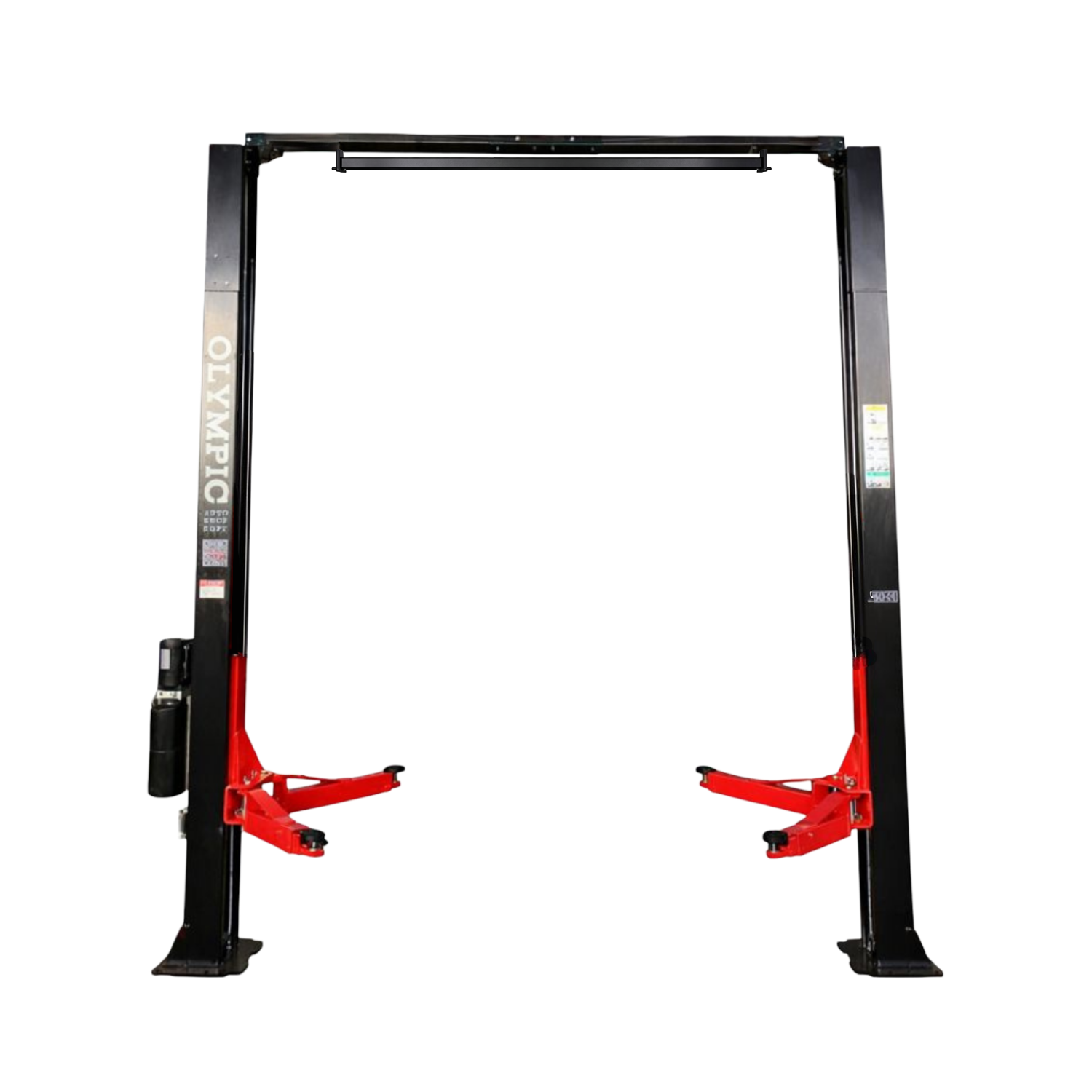 Model: Olympic 2PCFHD-12 / 12,000‐lb. HDXL / Symmetric Post / Clear floor / Single Point Lock Release / 3-Stage Arms / 3-Stage Foot Pads / 174″ H X 156″ W / 10-Year Warranty / SHIPS FREE!