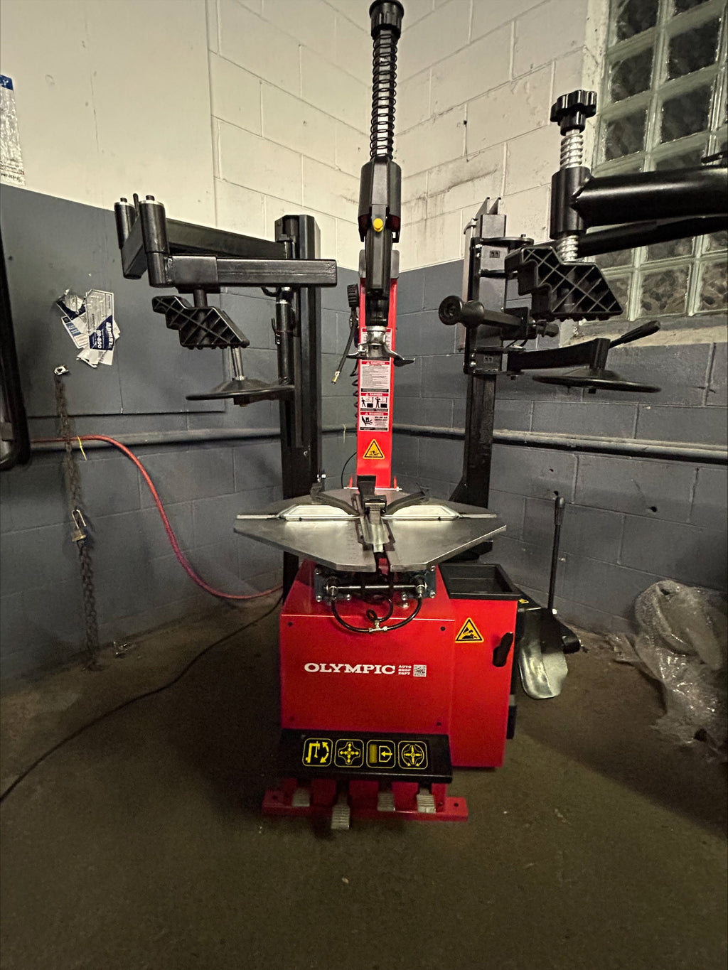 Model: T650 / The Olympic T650 Rim-Lock All-In-One Tire Changer / Pneumatically Operated Tilting Column / Double Assist Arms / Extra Large Capacity / 5-Year Warranty / Ships Free